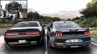 2024 Ford Mustang GT & Dodge Demon CONVOY | Forza Horizon 5 | Steering Wheel Gameplay