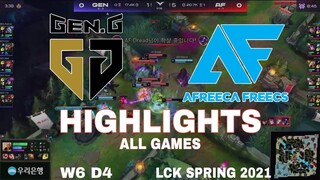 Highlight GEN vs AF (All Game) LCK Mùa Xuân 2021 | LCK Spring 2021 | Gen G vs Afreeca Freecs