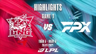 LNG vs FPX | Highlights - Game 1 | Tuần 3 Ngày 3 | LPL Mùa Xuân 2022