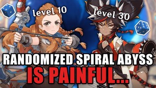 Spiral Abyss but I have to roll for my teams each floor.. | Genshin Impact