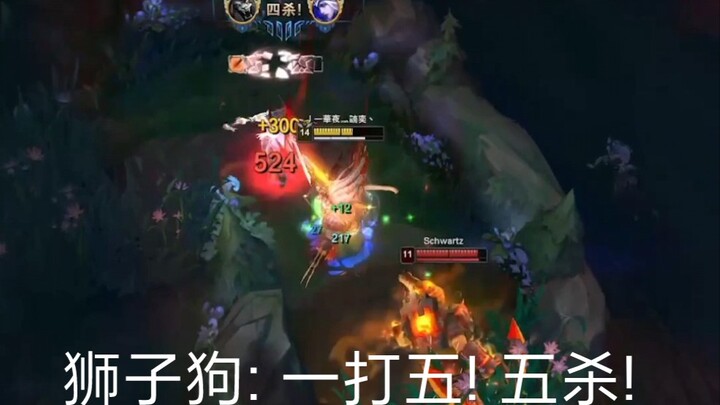 狮子狗: 一打五! 五杀!
