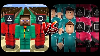 Minecraft PE Squid Game VS Roblox : Squid Game