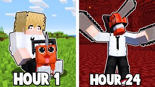 I Survived 24 Hours as CHAINSAW MAN in Minecraft!