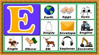 Words From E｜Vocabulary Words｜Early Childhood Education｜ABC Flashcards