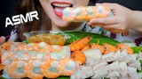 ASMR SPRING ROLL WITH SHRIMPS AND BOILED PORK EATING SOUNDS | LINH-ASMR