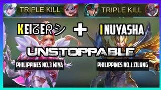 Miya + Zilong Unstoppable Gameplay!(WHEN THE 2 BEASTS SHOWS THEIR POWERS!) Gameplay#17