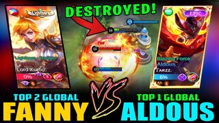 TOP 2 GLOBAL FANNY Just Destroyed TOP 1 GLOBAL ALDOUS in RANK! ~ Mobile Legends