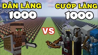 Mình Đã Thử Tạo Ra | 1000 Dân Làng Với 1000 Cướp Làng Ai Mạnh Hơn | TRONG MINECRAFT PE..!!