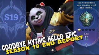 SEASON 19 END REPORT! WELCOME TO SEASON 20! GOODBYE MYTHIC HELLO EPIC! | MLBB SEASON RESET!