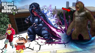 GTA 5 | GODZILLA Vs KINGKONG with SHINCHAN and FRANKLIN and DORAEMON in GTA 5