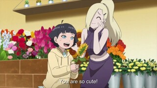 Ino Gives Himawari A Flower, Naruto Wants To Buy Kurama For Himawari, Naruto Called Kurama A Baby