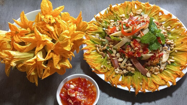có đám tiệc nên làm món gỏi bông bí vừa đẹp vừa ngon