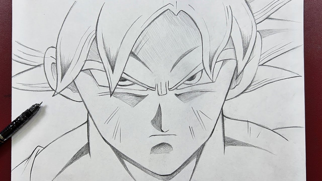 Realistic Speed Drawing Goku ultra instinct (Dragon Ball Super) 