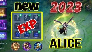 new emblem and build alice mobile legends in 2023 for exp lane | insane damage alice semi tank