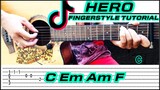 HERO - Cash Cash | Christina Perri (Guitar Fingerstyle) Tabs + Chords