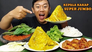 MAKAN GULAI KEPALA IKAN KAKAP SUPER JUMBO + BAKSO TAHU PEDAS MERCON + LALAPAN MENTAH SAMBEL TERASI