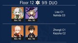 DUO Spiral Abyss 3.4 Lisa C1 & Nahida C0 / Zhongli C1 & Lisa C1 Floor 12 Genshin Impact