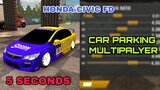 Honda Civic FD 5 seconds settings in car parking multiplayer new update