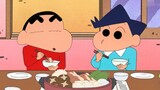 Shin-chan is really unrefined. He only eats the meat in the sukiyaki. Wouldn't it be better to eat s