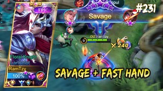 SAVAGE 1 VS 5 + FAST HAND LANCELOT 😱😱😱 | LANCELOT GAMEPLAY #231 | MOBILE LEGENDS BANG BANG