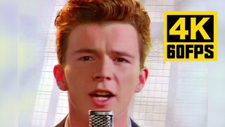 [เฟรม 4K60] เพลงเก่าสุดคลาสสิก: "Never Gonna Give You Up" ของ Rick Eisley เวอร์ชันเฟรมซ่อมแซม AI ปี 