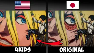 4kids Censorship in Attack On Titan like One Piece