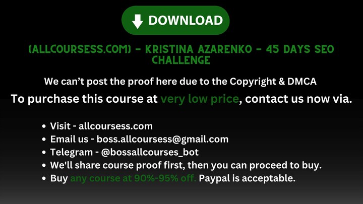 [Allcoursess.com] - Kristina Azarenko - 45 Days SEO Challenge