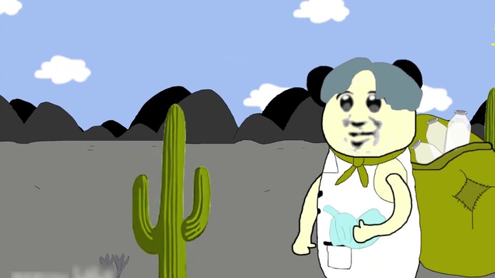 [Animasi Patung Pasir] Gagak sedang minum air