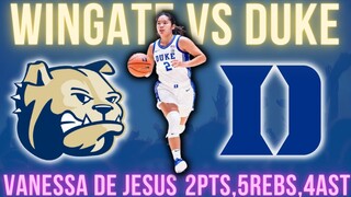 DUKE WOMEN'S BASKETBAL TEAM PANALO LABAN SA WINGATE | VANESSA DE JESUS - 2PTS, 5REBS, 4 ASTS