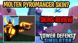 MOLTEN PYROMANCER SKIN? SKINS REVIEW | Tower Defense Simulator | ROBLOX