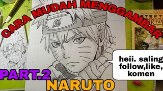 cara yg paling mudah untuk menggambar anime Naruto part.2