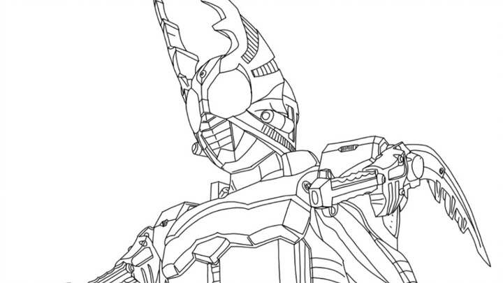 [Vẽ tay]_Kamen Rider Gatack bỏ phục hồi (trạng thái vẽ đường chưa hoàn thành)