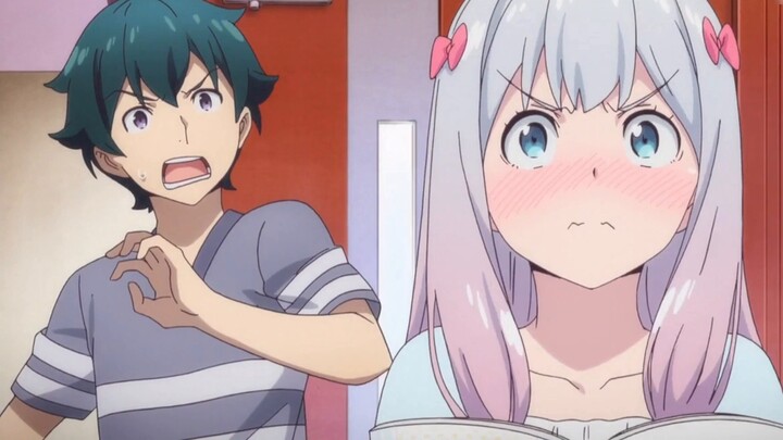 การเผชิญหน้าระหว่างตัวละครเอกชายสองคน [My sister] และ [Teacher Eromanga] ที่เป็นตัวละครในอนิเมะ