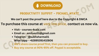 [Courses-4sale.com] Productivity Summit – Michael Hyatt