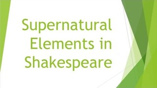 Supernatural Elements in Shakespeare in Tamil