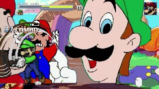 AN Mugen Request #1940: Luigi, Paper Luigi, Weegee, H.Luigi VS Mario, Paper Mario, Malleo, H.Mario