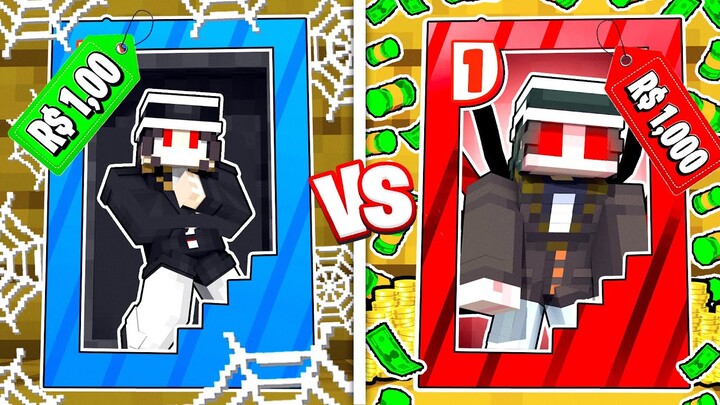 BRINQUEDO DE $1 VS BRINQUEDO DE $1000 DO MUZAN no MINECRAFT *Kimetsu no yaiba*