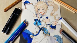 [Hand-painted] Barbara from Genshin Impact, celebrating the launch of Genshin Impact while drawing