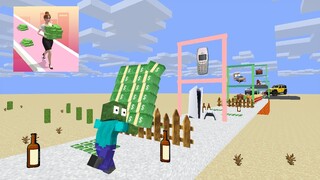 MONEY RUN 3D CHALLENGE - MONSTER SCHOOL - MINECRAFT ANIMATION