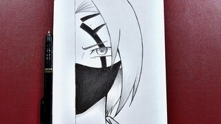 Easy to draw | how to draw anime girl wearing face mask | Tsunade