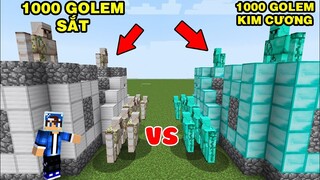 Mình Đã Cho 2 Golem | Sắt Và Kim Cương Chống Lại Zombie | TRONG MINECRAFT PE..!!