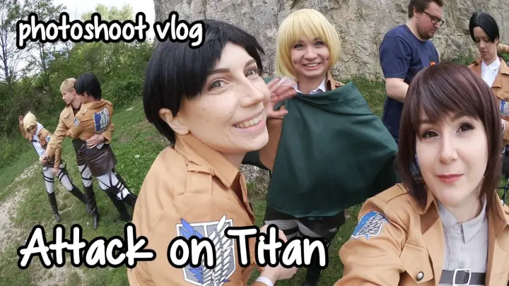 Attack on Titan - group cosplay photoshoot vlog !