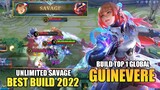 GUINEVERE BEST BUILD TO GET 10X SAVAGE! | GUINEVERE TOP 1 GLOBAL GAMEPLAY - MLBB