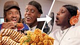 Tries Korean Fried Chicken: starts rapping!! ft. Woogie