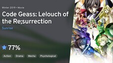 Code Geass: Fukkatsu no Lelouch (Sub Indo)