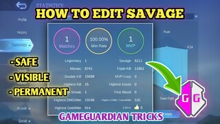 How To Edit SAVAGE | GameGuardian NO ROOT Tricks | MLBB