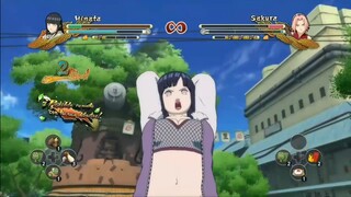 HINATA HYUGA VS SAKURA HARUNO BATALLA #1 NARUTO STORM 3