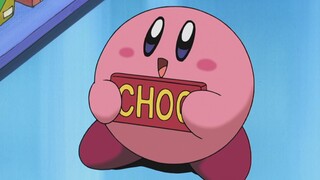 Kirby baby is happy with just one piece of chocolate