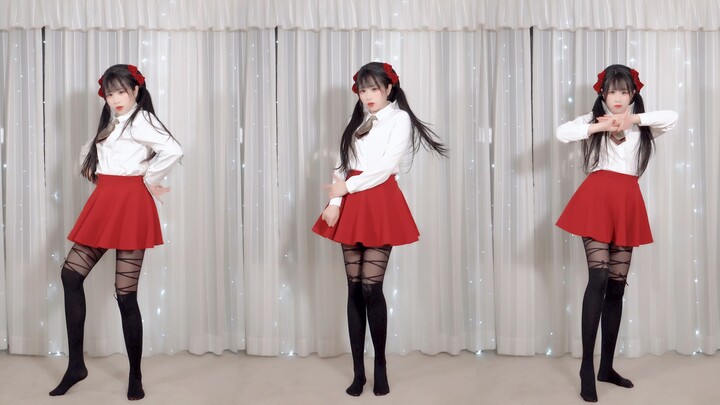 Rok merah double ponytail edisi spesial LUV