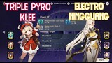 【GI】Triple Pyro Klee & Electro Ningguang - Spiral Abyss 2.3 Floor 12 Full Star Clear Gameplay!